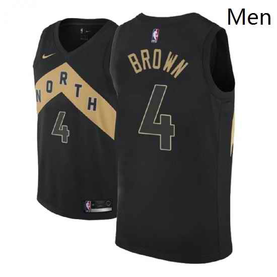 Men NBA 2018 19 Toronto Raptors 4 Lorenzo Brown City Edition Black Jersey